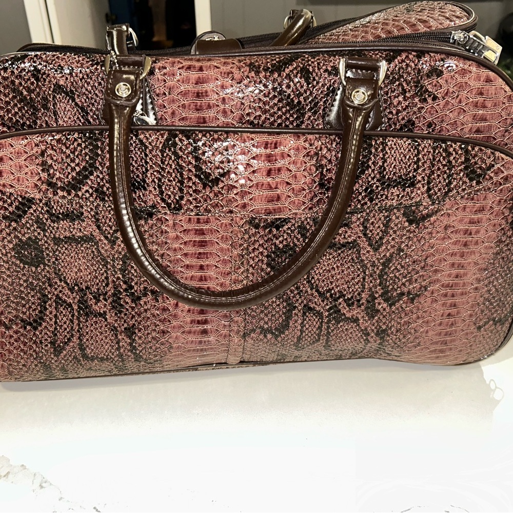 MMS Design Studio Black And Brown Snake Print Bag